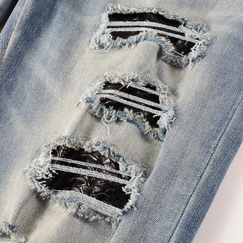 Leather Cobra Jeans