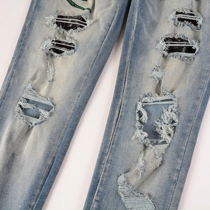 Leather Cobra Jeans
