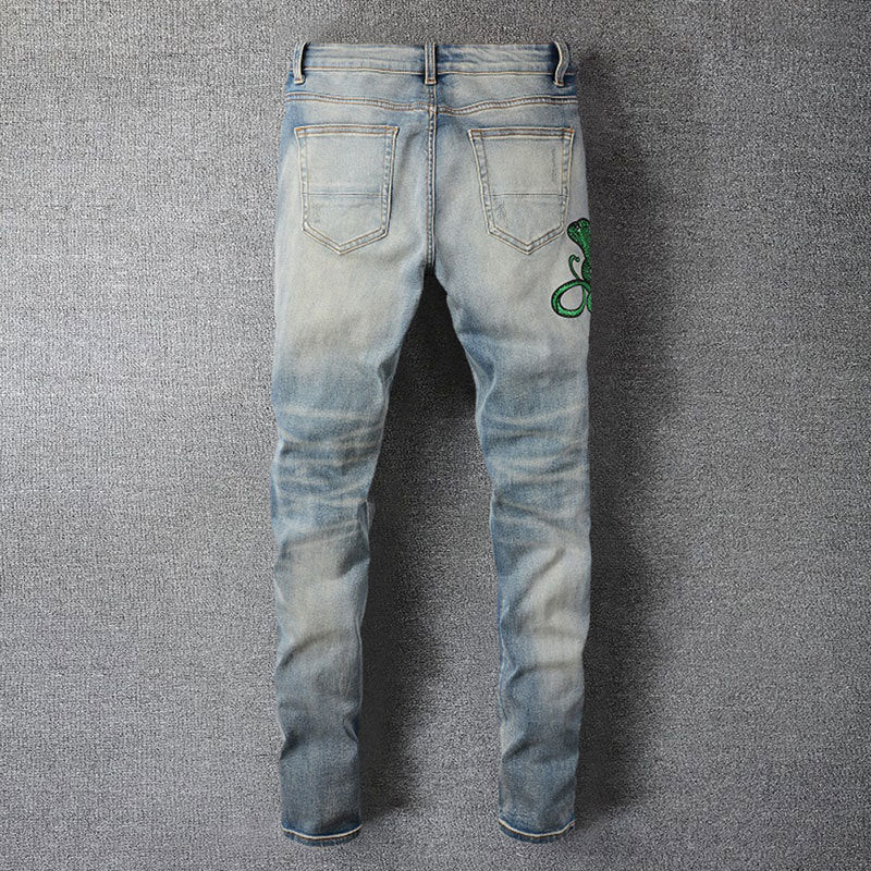 Leather Cobra Jeans