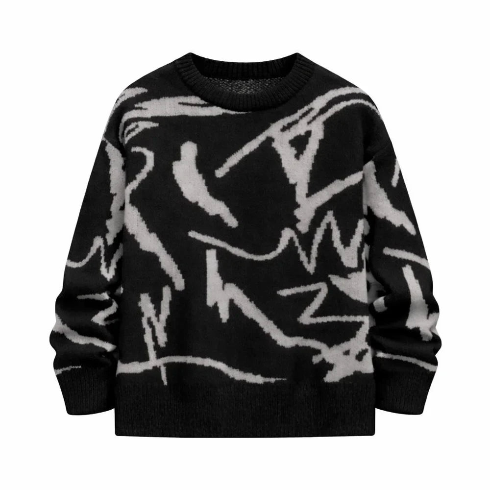 Abstract Black Sweater