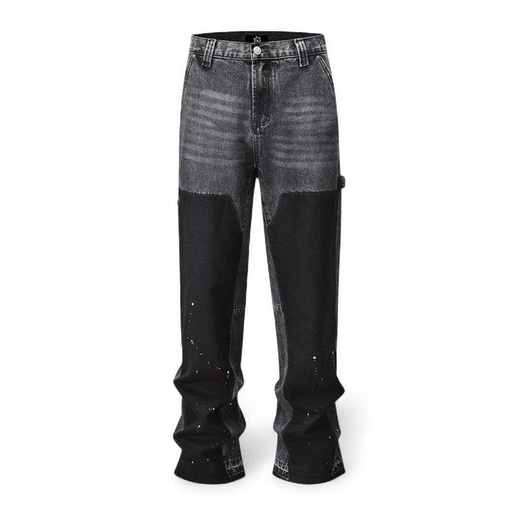 Black Panel Flare Jeans