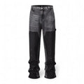 Black Panel Flare Jeans